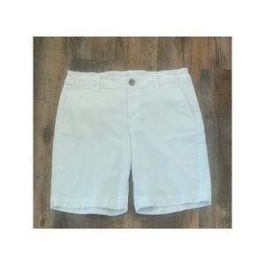 LOFT outlet white Monroe Bermuda shorts size 8